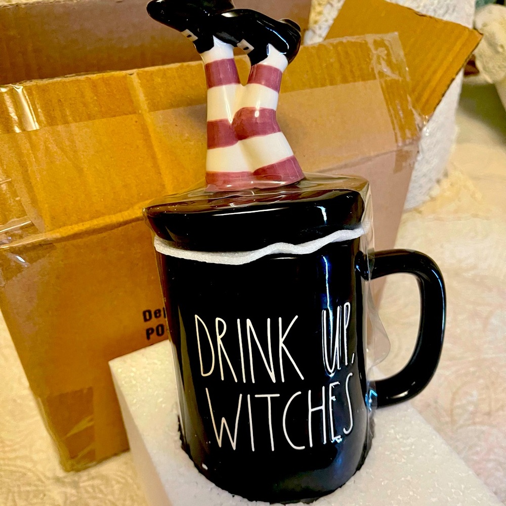 Drink Up Witches topper mug by Rae Dunn in original packing
